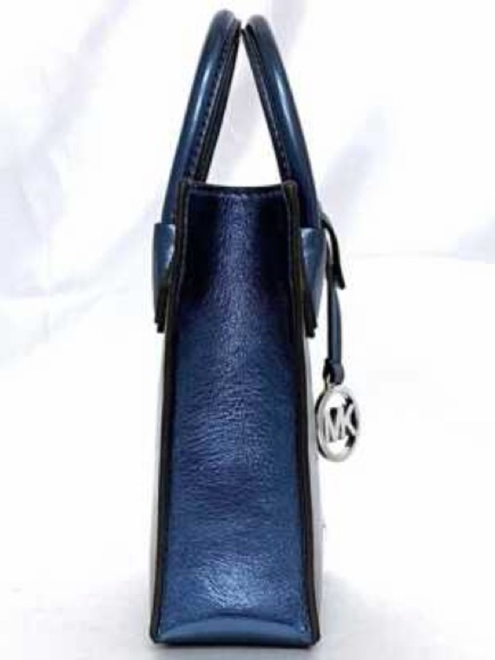 Michael Kors XS Mercer Metallic Navy Blue leather Mini Satchel crossbody NWOT - Picture 13 of 16